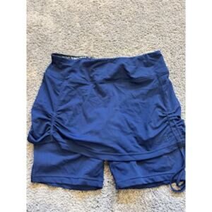 Coolibar Navy UPF 50+ Swim Skirt Shorts Skort Women’s Large Sun Protective